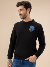 Men's Chest & Back Graphic Print Full Sleeve Round Neck Fleece Sweatshirt